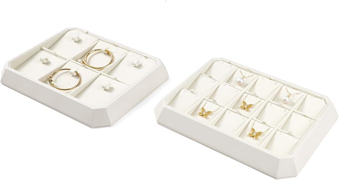 Premium PU Leather Stackable Jewelry Ring Display Tray Ring Earring Display - Image 3