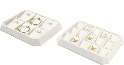 Premium PU Leather Stackable Jewelry Ring Display Tray Ring Earring Display - Image 3