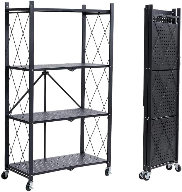 Four-Layer Foldable Storage Metal Shelf by Unknown