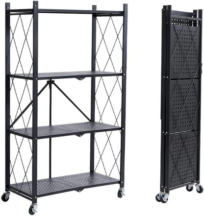 Four-Layer Foldable Storage Metal Shelf by Unknown