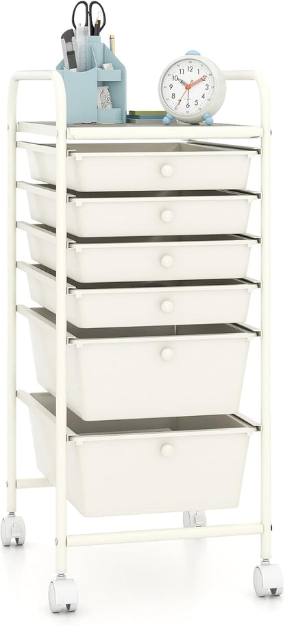 Giantex 6 Storage Drawer Cart Rolling Organizer Cart by Giantex