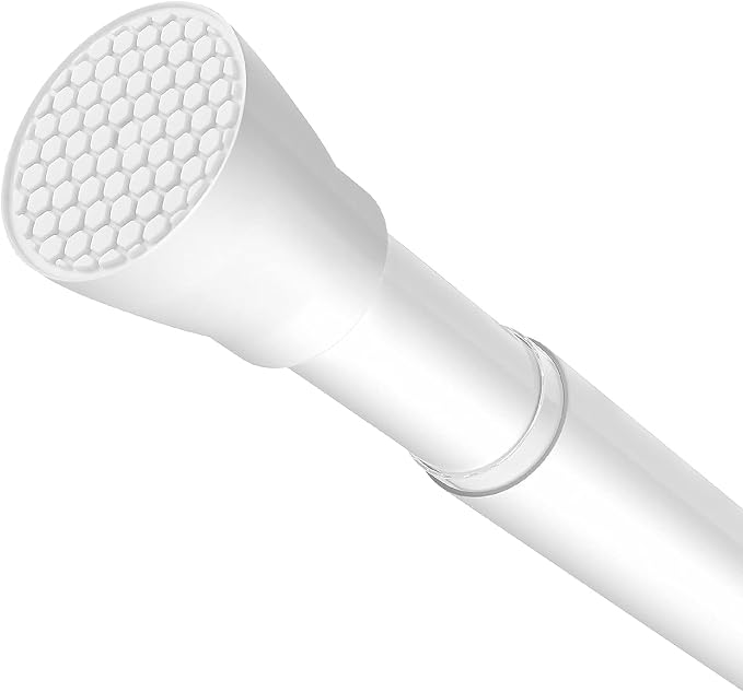 Shower Curtain Rod White Tension Rod 45 to 77 Inch Spring Curtain Shower rod by ZipGloTensionRod