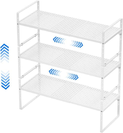 Expandable Cabinet Shelf Rack, Large Kitchen Cupboard Organizer Stackable by PerfectdesignforyourHOME