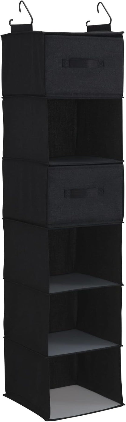 Household Essentials Black 6 Shelf Hanging Closet Organizer Shelf - Image 7