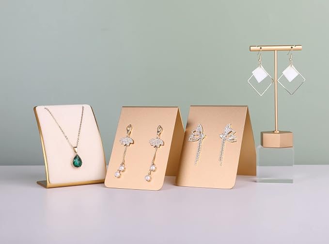GemeShou Beige Necklace display stand, Velvet Jewelry necklace display holder - Image 8