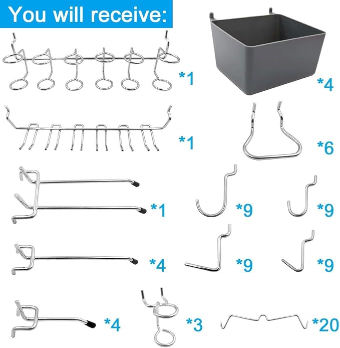 FRIMOONY Pegboard Hooks Assortment - Image 2