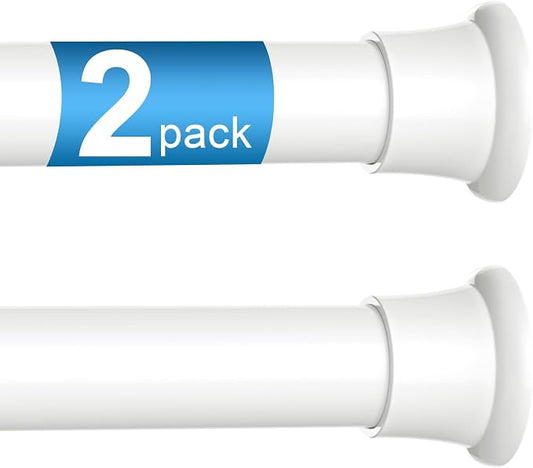 2Pcs Spring Tension Curtain Rod, No drilling Spring loaded Curtian rod by ZipGloTensionRod