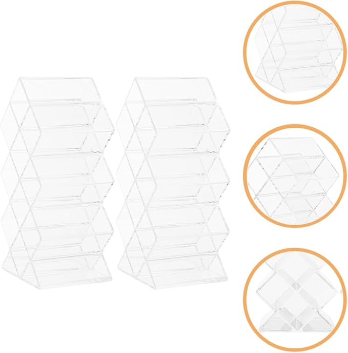 Unomor 2Pcs Clear Acrylic Lipstick Holder Desktop Makeup Organizer - Image 5