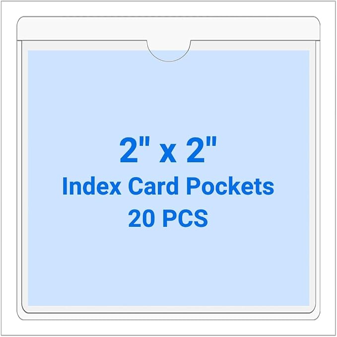 20 PCS Clear Self Adhesive Plastic Label Pockets, Top Loading Business & by Kvatr-X
