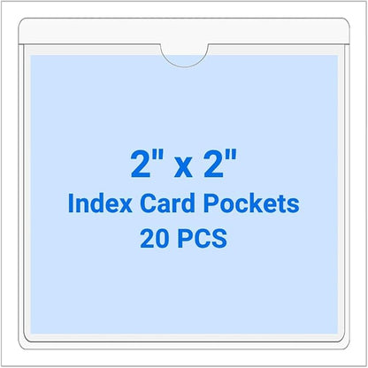 20 PCS Clear Self Adhesive Plastic Label Pockets, Top Loading Business & by Kvatr-X