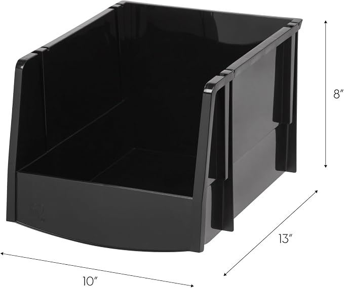 IRIS USA Extra Large Stackable Storage Bins, |Made in USA|, Plastic Open Front - Image 4
