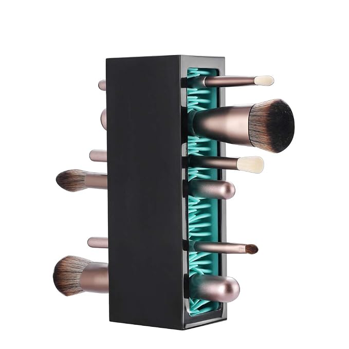 Makeup Brushes Holder Organizer, Silicone Vanity Air Drying Rack Display Storage by JAMEND+CLXP