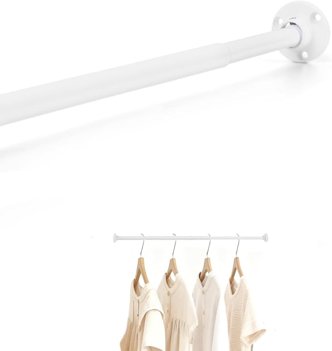 TYRON Smallest Closet Rods for Hanging Clothes, 1/2" Diameter, 12-18 In. | White by TYRONTYRON