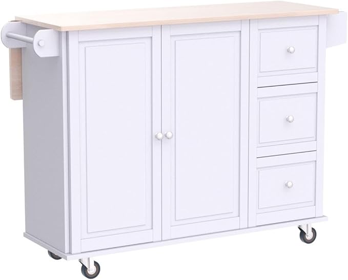 PHI VILLA Kitchen Island on Wheels Portable Kitchen Cart - Image 4