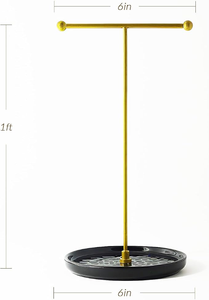 VROOMIUM Necklace Holder Stand - 6in Ceramic Base X 1ft Height - Image 5