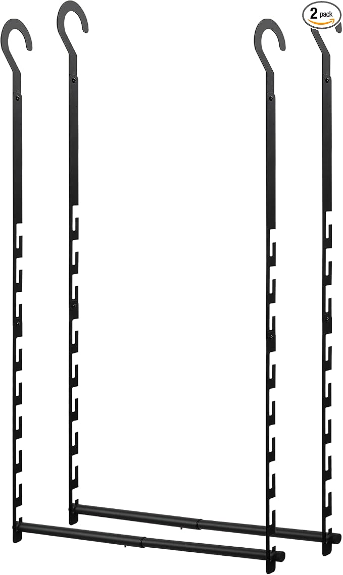 Closet Lower Hanging Bar, Adjustable Width and Height Closet Hanging Organizer by YASAJI