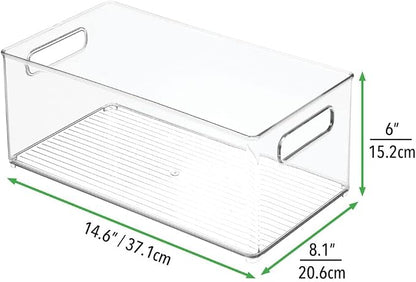 mDesign Plastic Deep Bin Organizer Caddy Container w/ Handles - Image 9