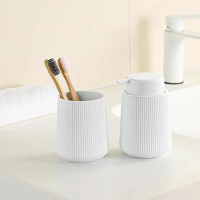 YAUKPH White Striped Toothbrush Holder - Image 6