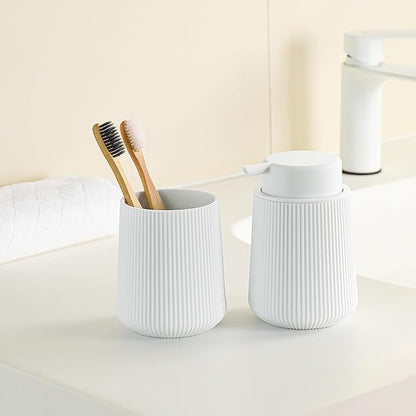 YAUKPH White Striped Toothbrush Holder - Image 6