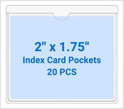 20 PCS Clear Self Adhesive Plastic Label Pockets, Top Loading Business & by Kvatr-X
