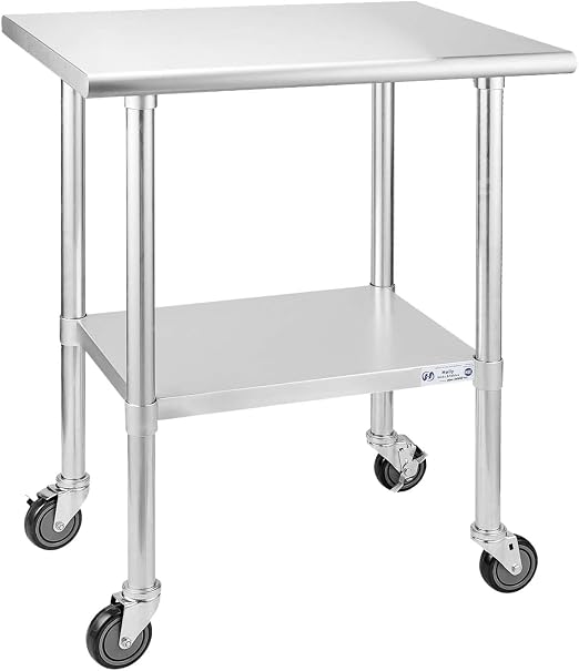 Hally Stainless Steel Table for Prep & Work 24 x 30 Inches by HallySinksTablesH