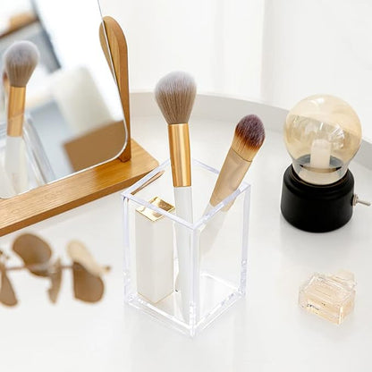 3 Pack Clear Acrylic Cosmetic Pencil Pen Holder Cup, Desk Acrylic Brushes - Image 4