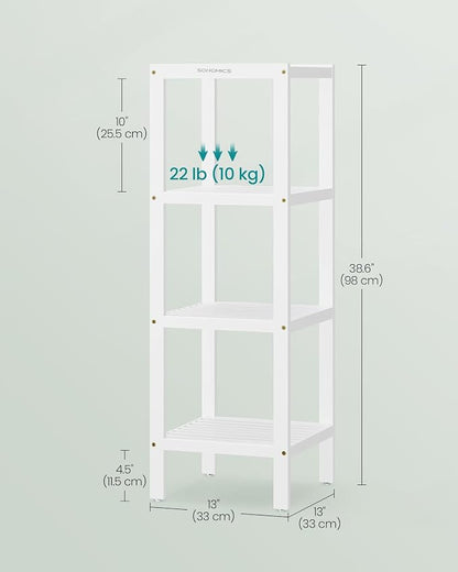SONGMICS Bamboo Storage Shelf, 4-Tier Shelving Unit, in the Entryway, Living - Image 3