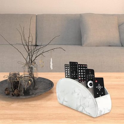 Remote Control Holder with 5 Compartments – PU Leather Remote Caddy Desktop - Image 3