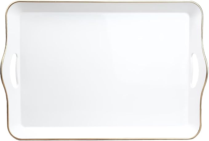 Spsyrine White Decorative Serving Tray by Spsyrine