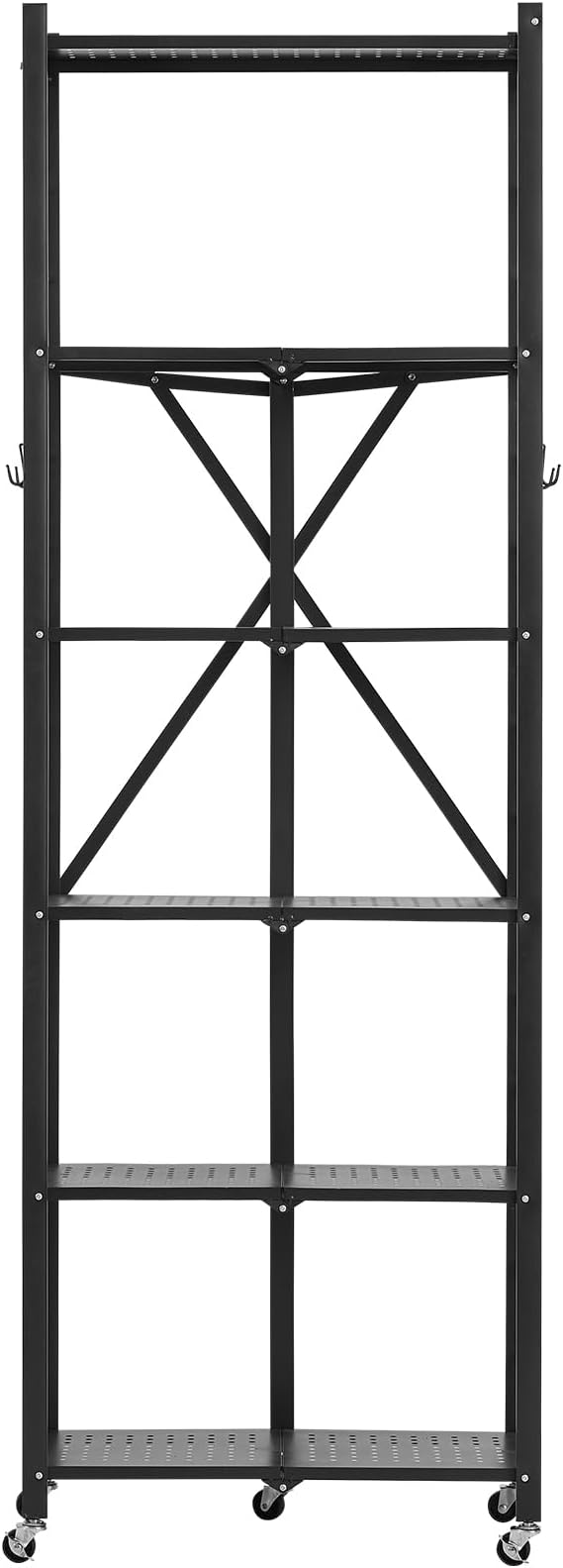 VEVOR 6-Tier Foldable Storage Shelf, 24W x 12D x 72H Inch Folding Metal Rack - Image 9