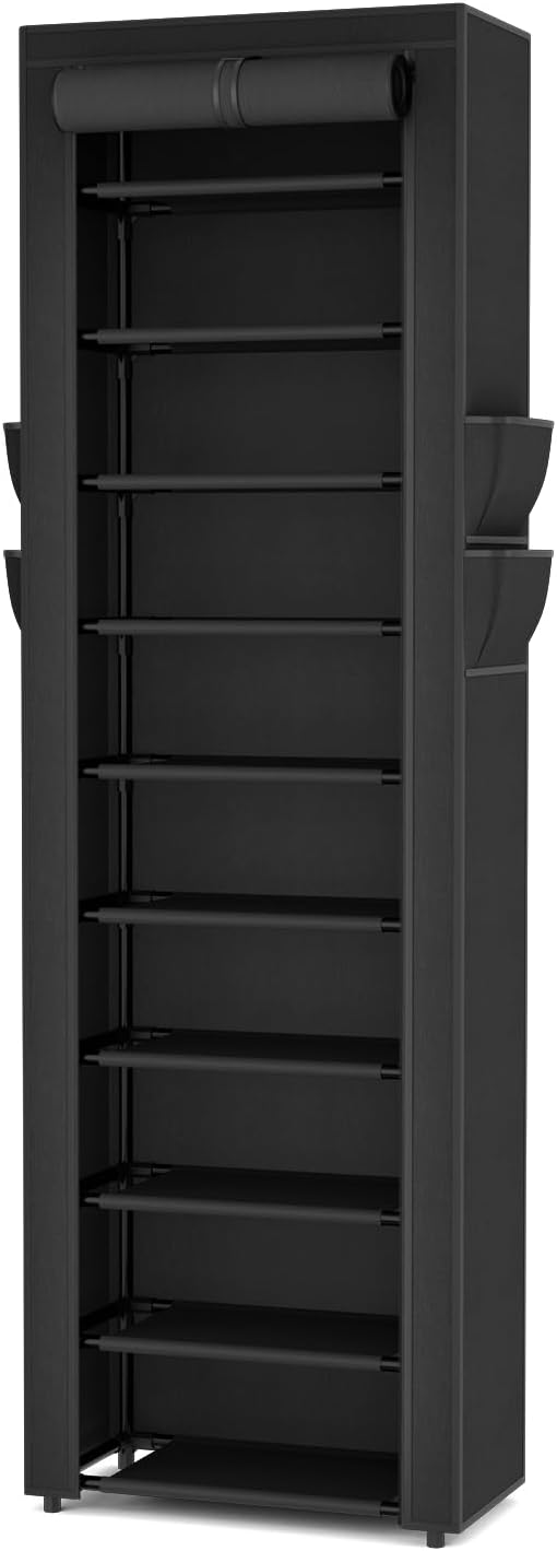 VTRIN Vertical Narrow Shoe Rack Organizer 10 Tier Tall Shoe Shelf Holds 20-22 - Image 8