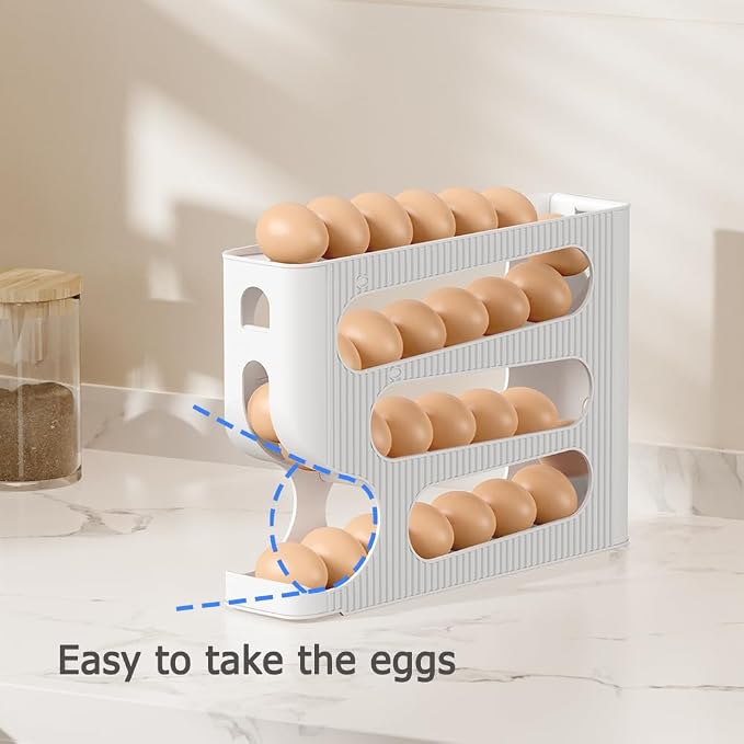 Egg Holder for Fridge, Automatic Rolling Egg Dispenser for Refrigerator - Image 6