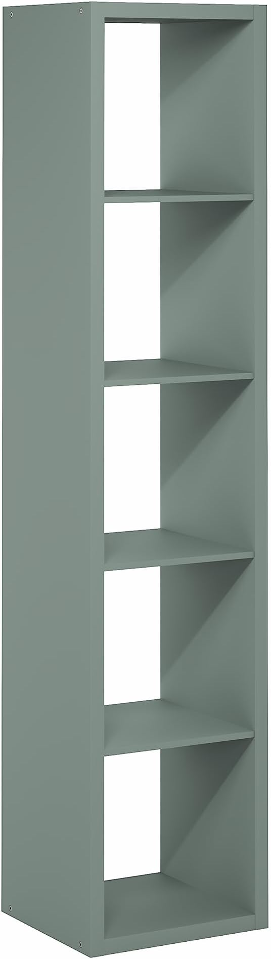 Furinno Cubicle Book Shelf, Vertical 5-Cube Bookshelf, Extra Thick Horizontally - Image 8