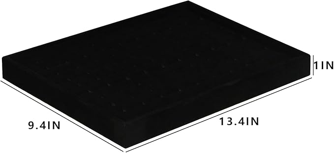 Coward 2Pcs/Set Black Velvet Stackable Ring Organizer Tray, Velvet Ring Earring - Image 5
