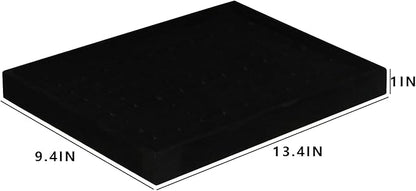 Coward 2Pcs/Set Black Velvet Stackable Ring Organizer Tray, Velvet Ring Earring - Image 5