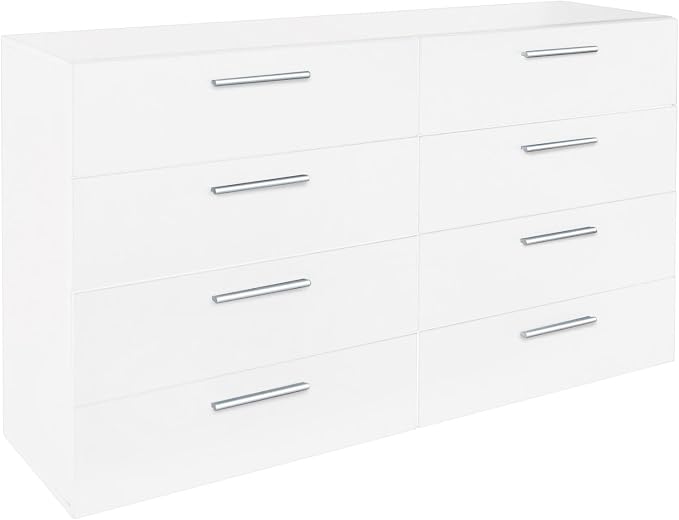 Karl home 8 Drawer Dresser, Wood White Vanity Drawer Cabinet, Bedroom Storage - Image 3