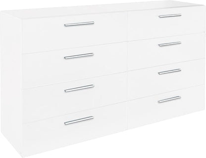 Karl home 8 Drawer Dresser, Wood White Vanity Drawer Cabinet, Bedroom Storage - Image 3