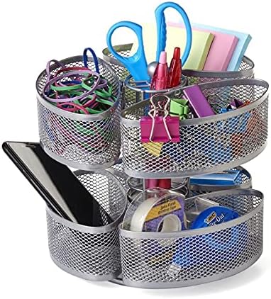 Nifty Organizing Carousel – Silver Finish, Spins 360-Degrees, Cosmetic Bathroom - Image 2