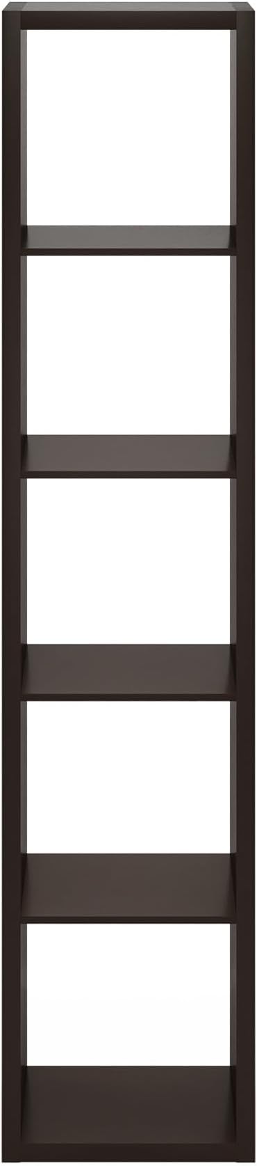 Furinno Cubicle 5-Cube Book Shelf, Extra Thick Frame Bookshelf, Dark Oak | - Image 12