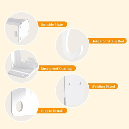 Closet Rod Bracket White WYGWP Heavy Duty Shelf Brackets - Image 7