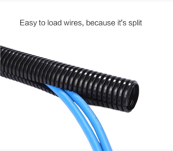 Alex Tech 25ft - 1/4 inch Split Wire Loom Tubing - Black - Image 5
