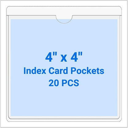 20 PCS Clear Self Adhesive Plastic Label Pockets, Top Loading Business & by Kvatr-X