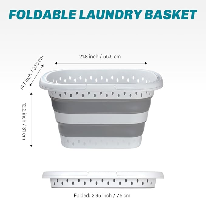 Collapsible Plastic Laundry Basket - Image 2