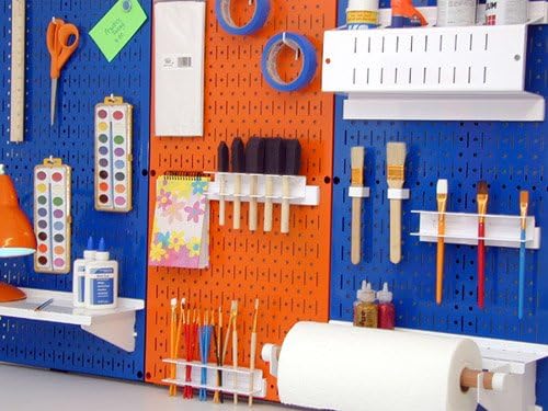 Wall Control Pegboard 32in x 16in Orange Metal Pegboard Tool Board Panel - Image 8