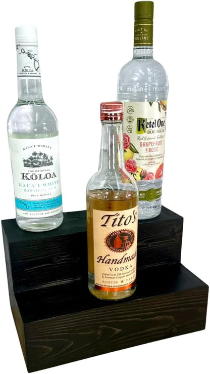 Tiered Bottle Shelf | 2 Tier Liquor Bottle Display | Bar Organization | Wine by Unknown