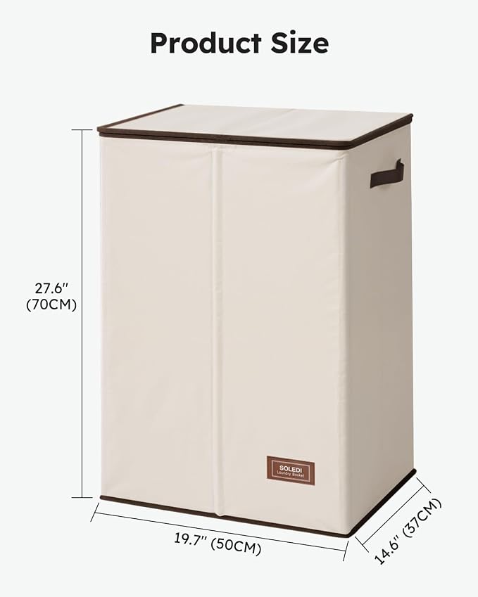 SOLEDI Laundry Hamper with Lid 130L Large & Tall Collapsible Laundry Basket - Image 6