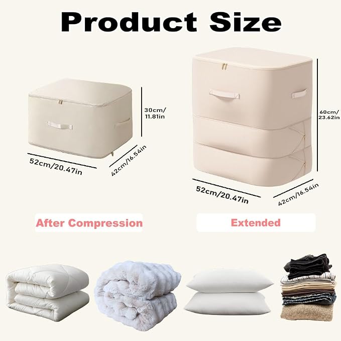 Ultra Space Saving Self Compression Organizer, 2025 New 3-Layer Zipper Large - Image 3