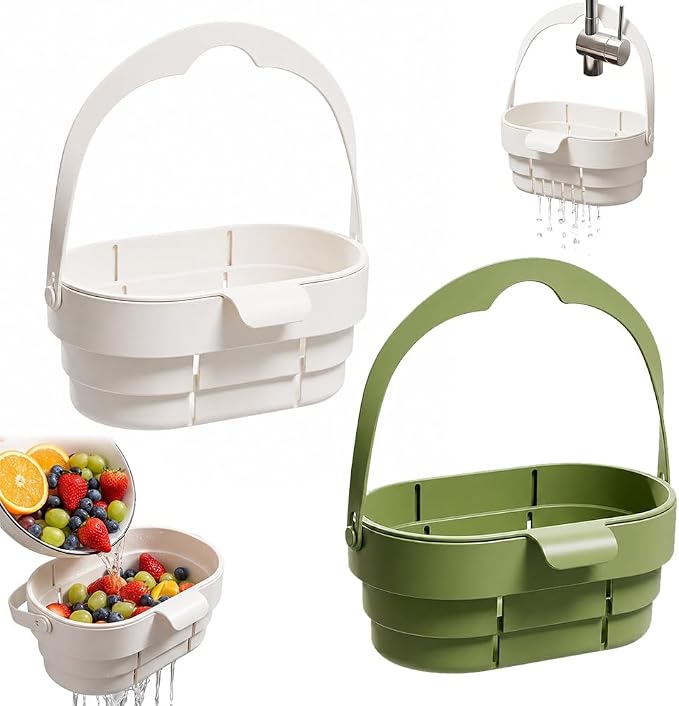 Foldable Hanging Kitchen Sink Drain Basket, 2026 New Faucet Hanging Basket by Scappof