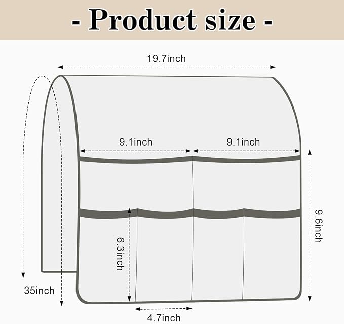 Couch Armrest Organizer Remote Control Holder Bedside Caddy - Image 2