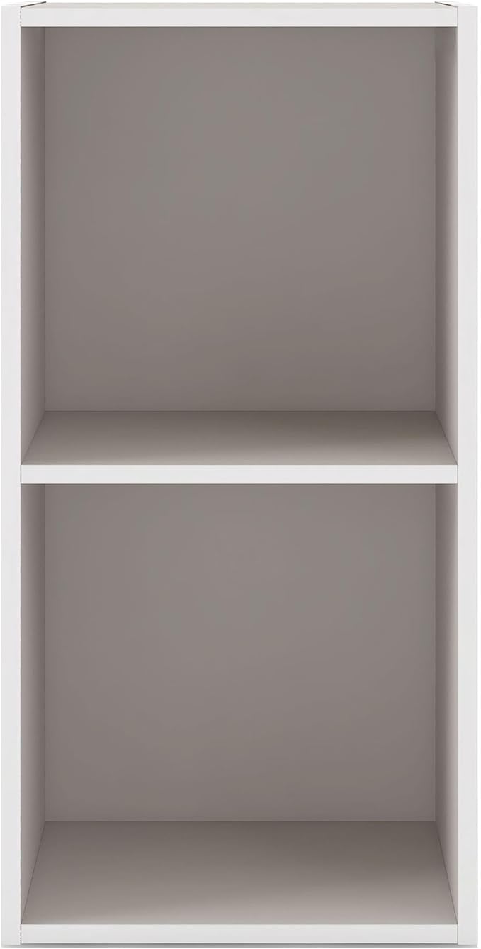 Homes: Inside + Out Apexa 2-Cube Storage Organizer Shelves, Stackable Wood - Image 4